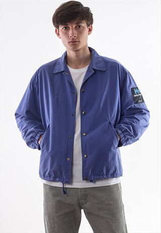 VINTAGE HELLY HANSEN WINDBREAKER COACH COAT 90S PURPLE