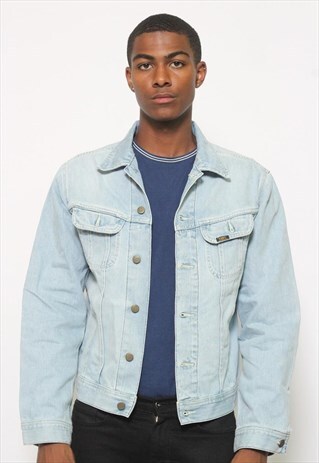 VINTAGE LEE ACID WASH DENIM JACKET BLUE