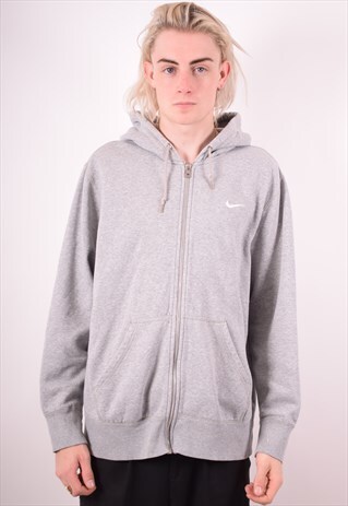 NIKE MENS VINTAGE HOODIE JACKET XL GREY 90S