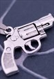 CRW SILVER REVOLVER PISTOL GUN NECKLACE 