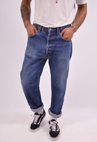 LEVI'S 501 MENS VINTAGE JEANS W36 L34 BLUE 90S