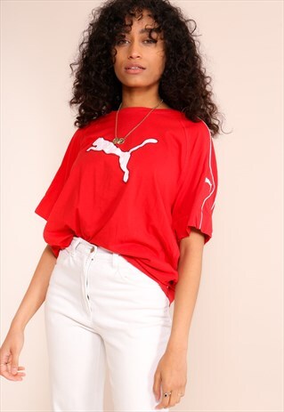 VINTAGE 90S RED PUMA OVERSIZED T-SHIRT