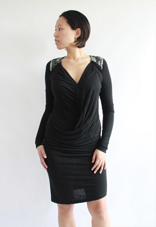 BLACK WRAP RICHMOND DENIM DRESS