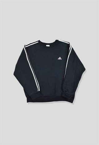 VINTAGE 00S ADIDAS EMBROIDERED LOGO SWEATSHIRT IN BLACK