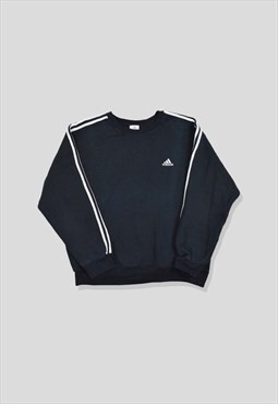 Vintage 00s Adidas Embroidered Logo Sweatshirt in Black