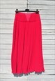 VINTAGE HOT PINK PLEATED MAXI ANCLE SKIRT.