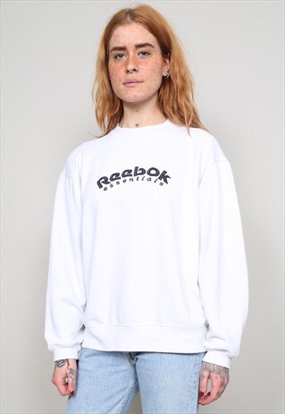 VINTAGE 90'S REEBOK OVERSIZED WHITE SWEATSHIRT