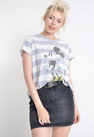VINTAGE MINNIE MOUSE DISNEY GRAPHIC PRINT T-SHIRT GREY