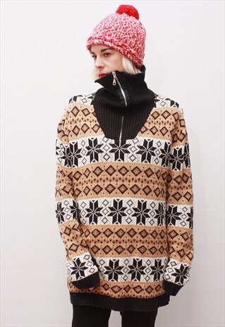 VINTAGE 90' BEAUTIFUL COZY UNISEX WINTER JUMPER TURTLENECK