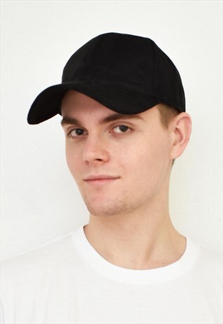 BLACK FAUX SUEDE CAP