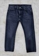 VINTAGE LEVI'S 501 JEANS WASHED BLACK STRAIGHT LEG W36 L30