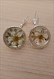 Handmade dried flower crystal  earrings