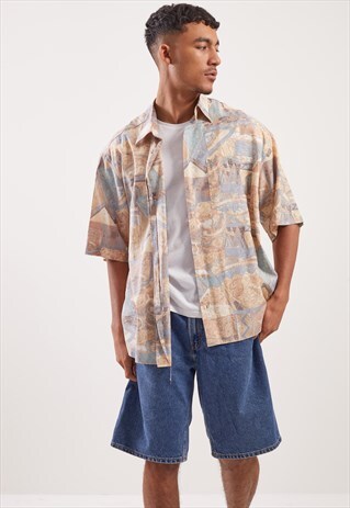 VINTAGE PATTERNED FESTIVAL SHORT SLEEVE SHIRT