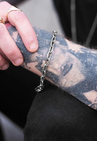 OVAL STYLE CHAIN BRACELET - SILVER