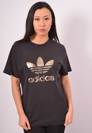 VINTAGE ADIDAS T-SHIRT TOP BLACK