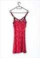 Y2K RED LACE LINGERIE MINI SLIP DRESS