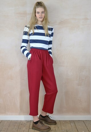 RUBY TEXTURED CROP PEG TROUSERS