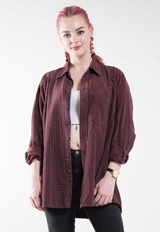 VINTAGE MAROON PATTERNED CORD SHIRT
