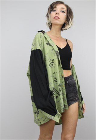 VINTAGE 80S/90S OVERSIZED PATTERNED SHIRT