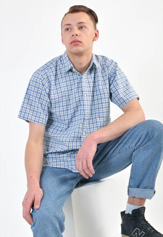 VINTAGE 90S SHORT SLEEVE CHECKED SHIRT