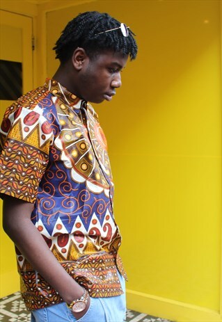 AFRICAN PRINT SHIRT - FESTIVAL SHIRT - AFRICAN TOP -