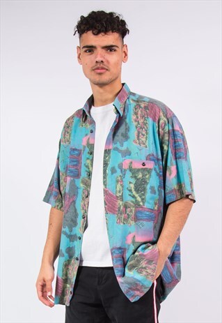 VINTAGE 90'S VINTAGE WAVEY PATTERN SHIRT