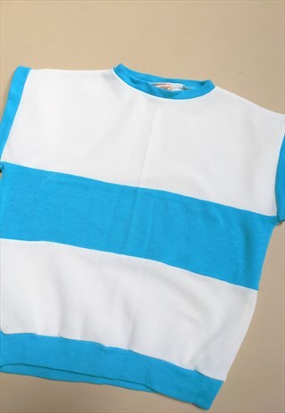 VINTAGE 80'S OVERSIZED COLOUR BLOCK VEST TOP