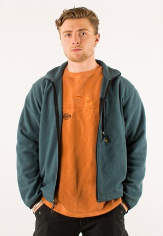 VINTAGE BLUE TIMBERLAND FULL ZIP FLEECE