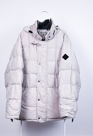 VINTAGE TOMMY HILFIGER JACKET PUFFER PARKA CREAM XXL
