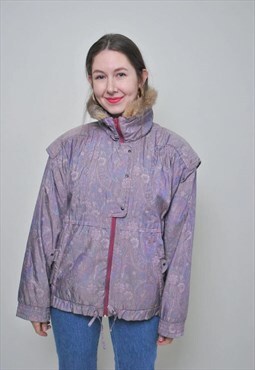 Italian ski jacket, retro women  winter sport jacket