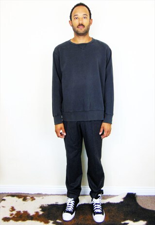 90S CLASSIC SKATER SPORTSWEAR FADED BLACK SWEATSHIRT LARGE