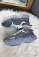 GREY KNITTED CHUNKY LACE UP TRAINERS