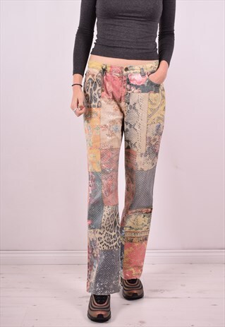 ROBERTO CAVALLI WOMENS VINTAGE JEANS W32 L30 MULTI 90'S
