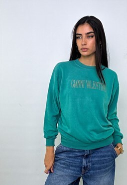 Green 90s Valentino Spellout Sweatshirt