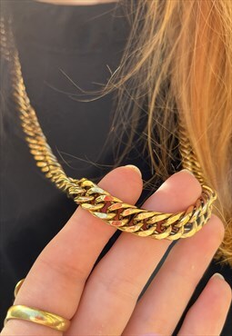 Gold Large Stainless Steel Chain Necklace 