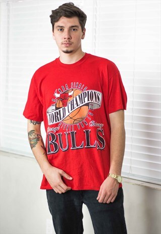 VINTAGE CHICAGO BULLS T-SHIRT LOGO 90S XL 6.9