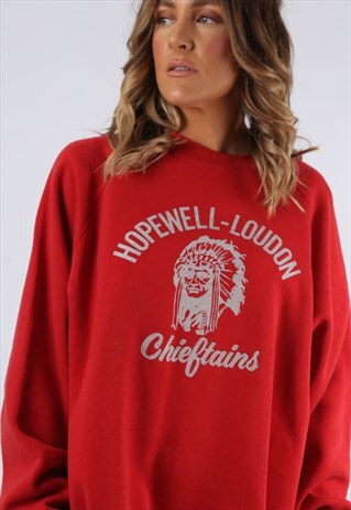 SWEATSHIRT JUMPER CHIEFTAINS OVERSIZED PRINT UK 18 (A9DU)