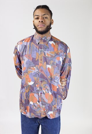 VINTAGE 90S ABSTRACT PATTERNED SHIRT