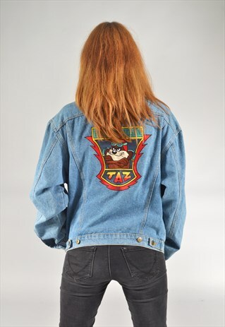 VINTAGE HARLEY DAVIDSON 'TAZ' LIGHT BLUE DENIM JACKET