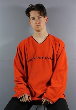 VINTAGE CHAPS RALPH LAUREN SWEATSHIRT IN ORANGE WITH EMBROID