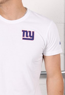 Vintage New Era NY Giants T-Shirt White Crewneck Tee Small