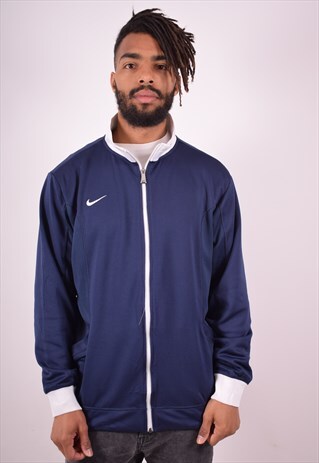 NIKE MENS VINTAGE TRACKSUIT TOP JACKET LARGE BLUE 90S