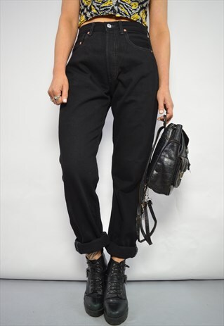 90S LEVI'S 536 BLACK WASH DENIM HIGH WAIST DEADSTOCK JEANS