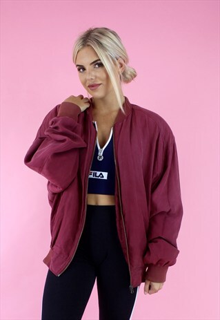 90S SILK OVERSIZED BOMBER JACKET