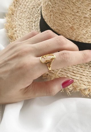 GOLD STYLISH FACE RING 2017