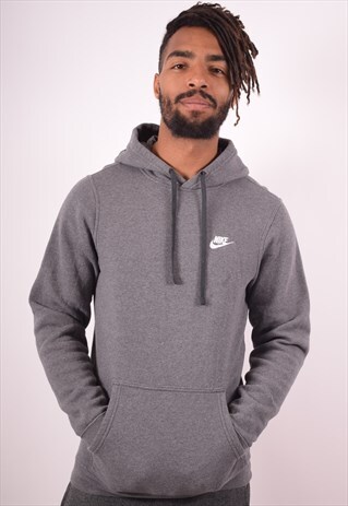 NIKE MENS VINTAGE HOODIE JUMPER SMALL GREY 90S