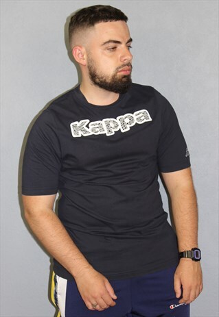 VINTAGE KAPPA T-SHIRT BIG LOGO BLACK 90S