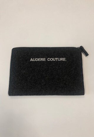 CHARCOAL GREY FELT POUCH BAG