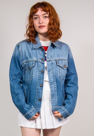 VINTAGE 90'S LEVI'S BLUE DENIM FADE JEANS JACKET