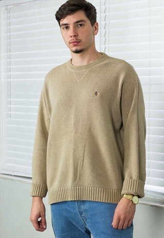 VINTAGE TOMMY HILFIGER JUMPER SWEATER LOGO 90S L 26.6